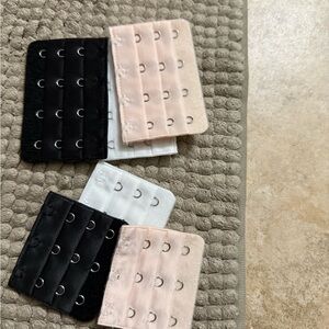 Bra Extender Set in Black, White, and Pink